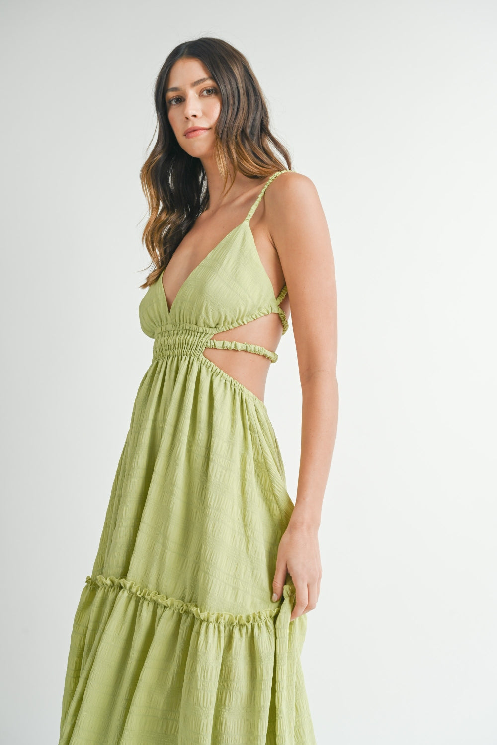 MABLE Cutout Waist Backless Maxi Dress - Lavish Fix