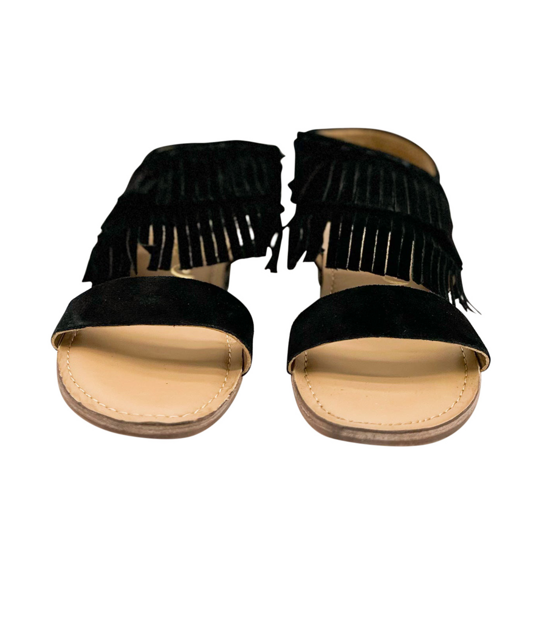 Fringe Star Sandal in Black - Lavish Fix