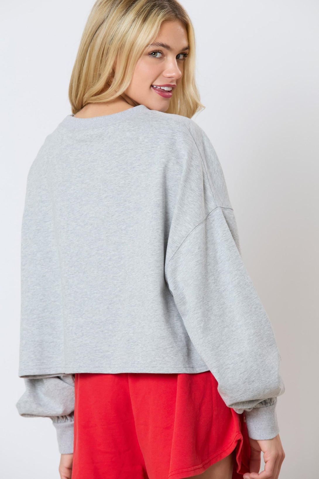 Baseball Towel & Sequins Embroidery Sweatshirt - Lavish Fix