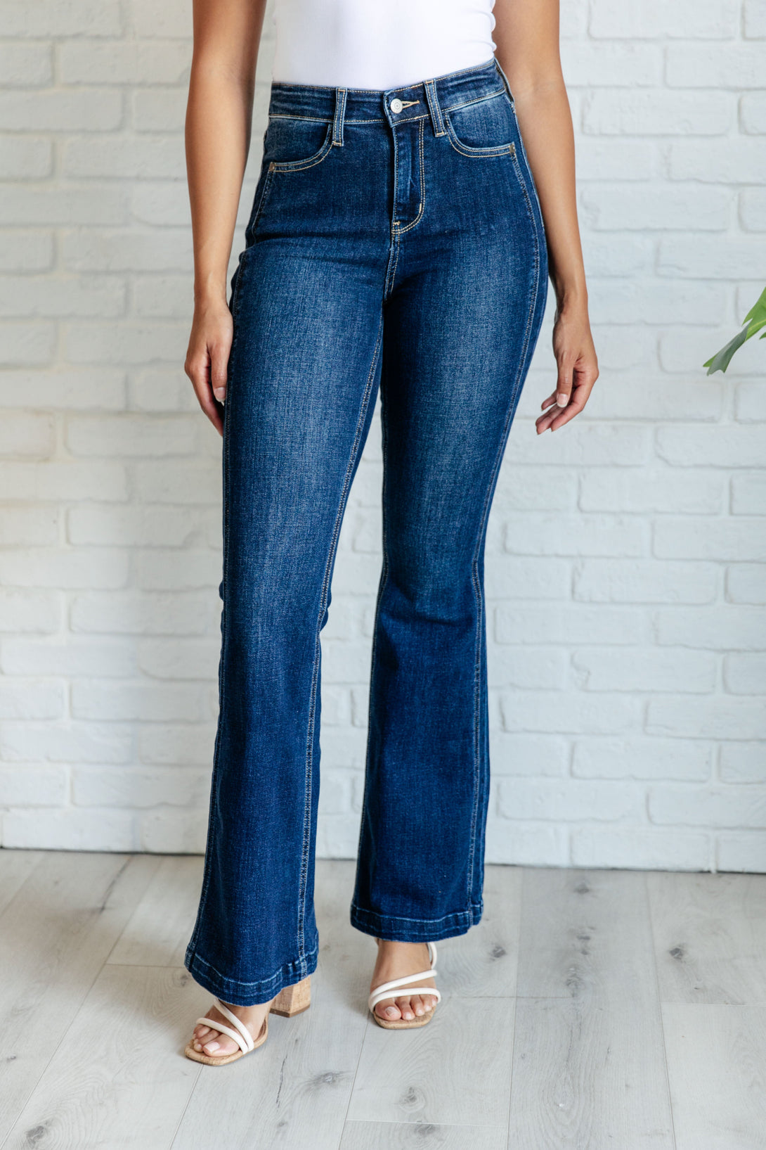 Mavis High Rise Side Seam Detail Flare Jeans - Lavish Fix