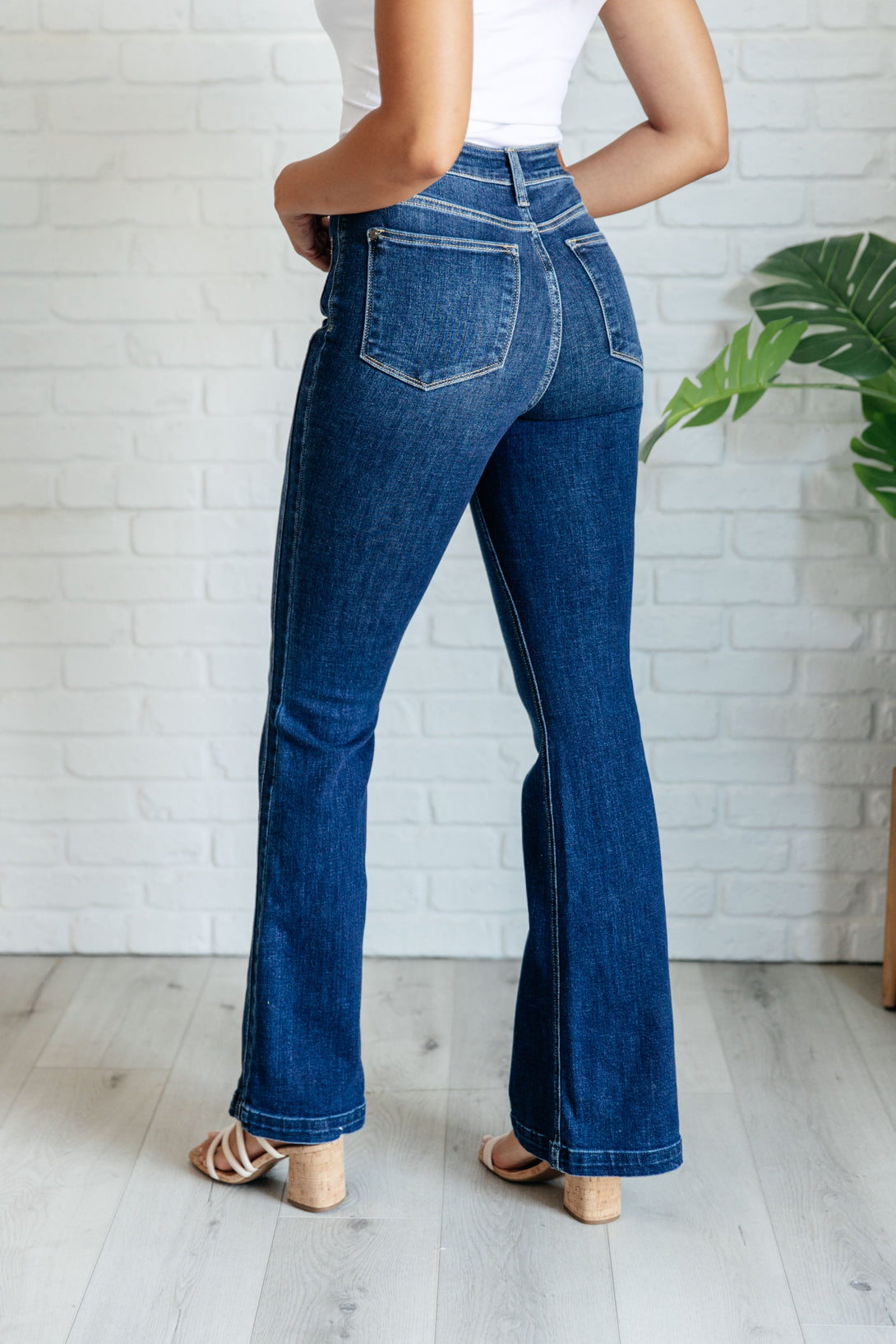 Mavis High Rise Side Seam Detail Flare Jeans - Lavish Fix