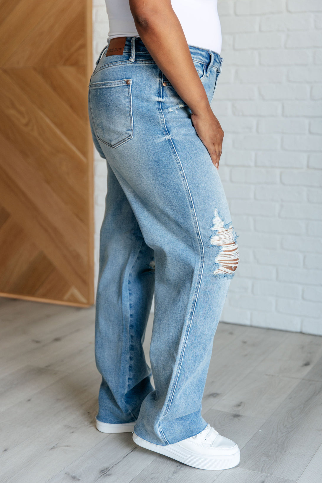 Ramona High Rise Rigid Magic Destroyed Straight Jeans - Lavish Fix