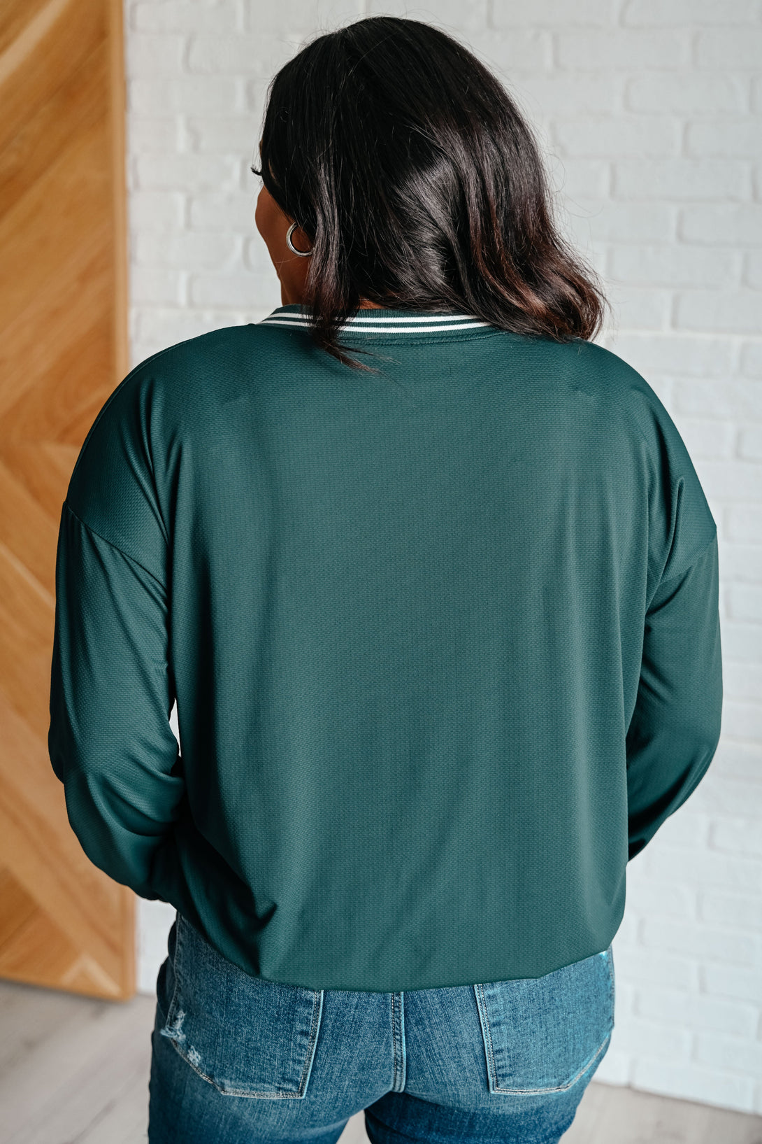 All Out Comfort V-Neck Pullover in Midnight Green - Lavish Fix