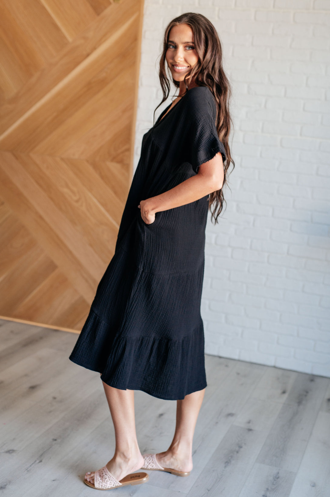 Always Learning Dolman Sleeve Dress in Black - Lavish Fix