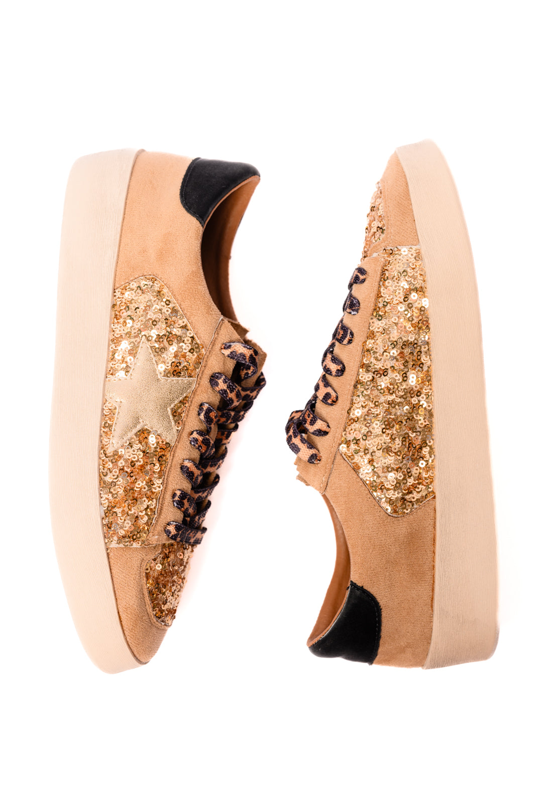 Another Round Sneakers in Gold Sequins - Lavish Fix