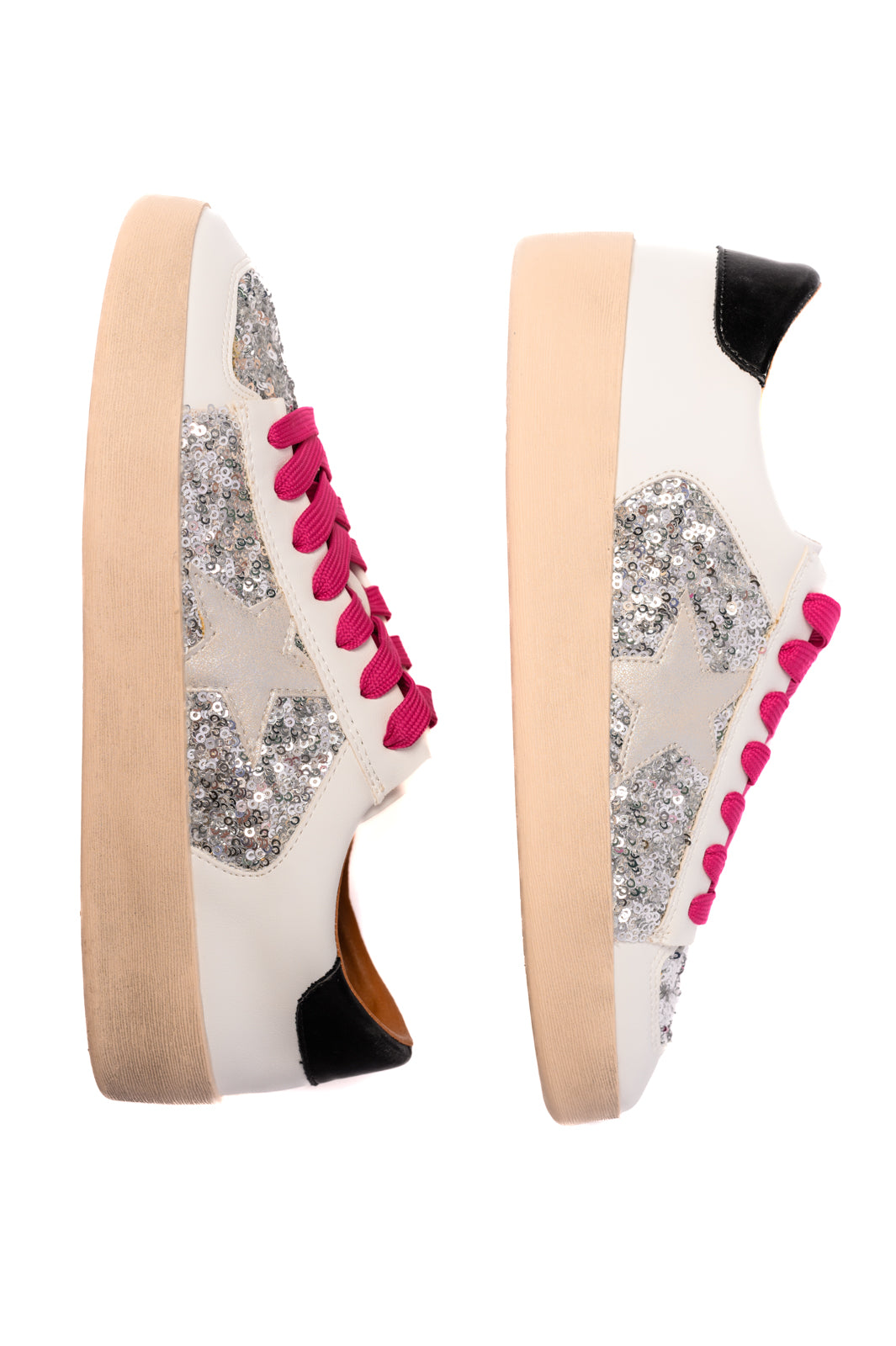 Another Round Sneakers in Silver Sequins - Lavish Fix