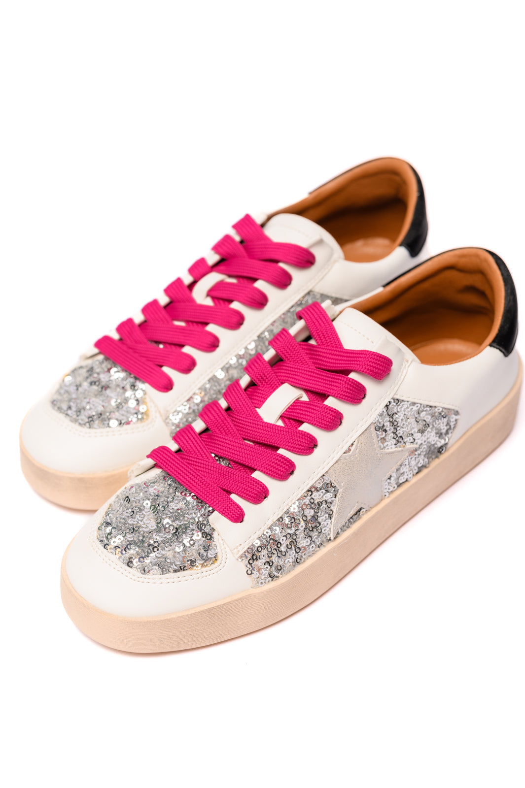 Another Round Sneakers in Silver Sequins - Lavish Fix