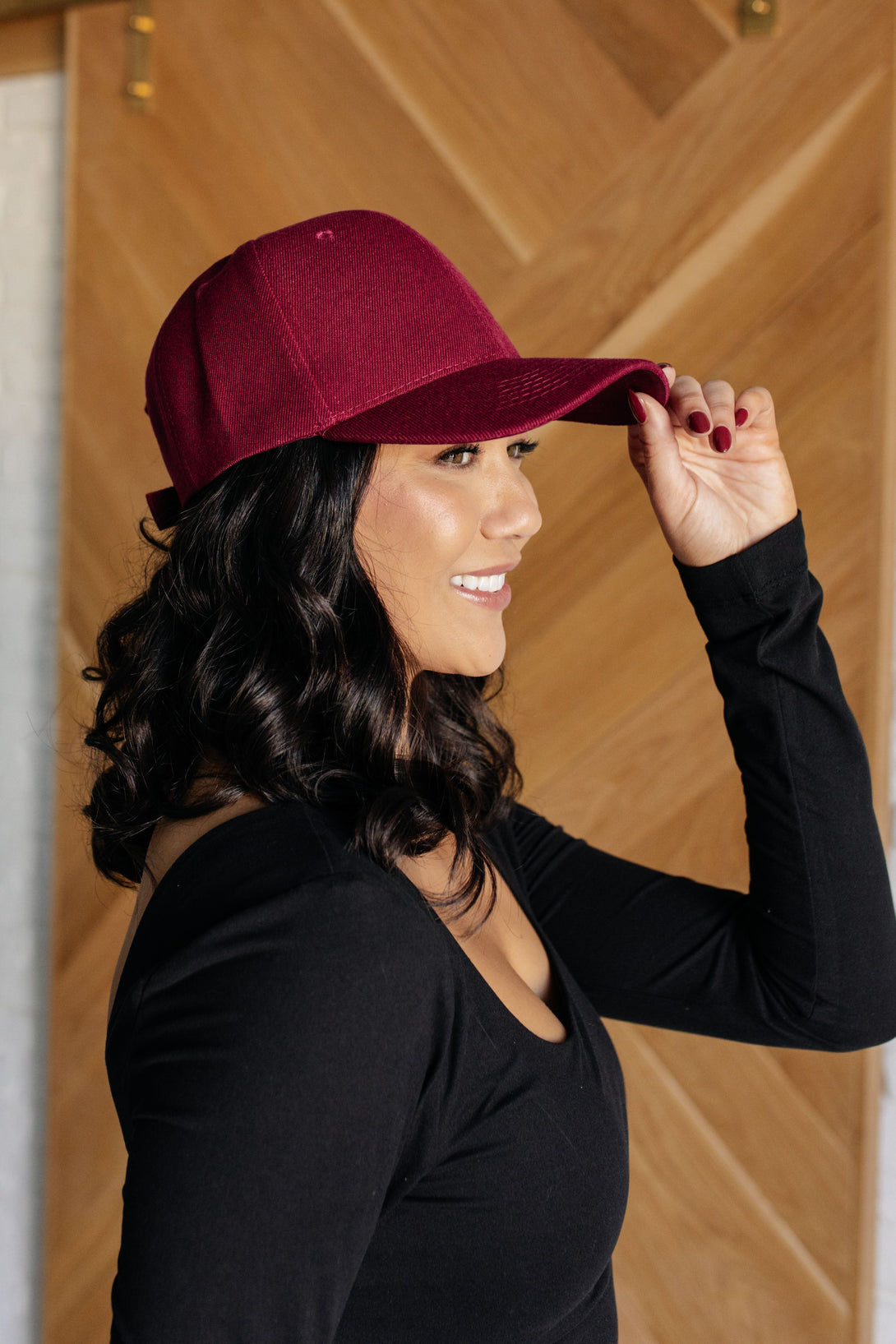 Basic Babe Ball Cap in Wine - Lavish Fix