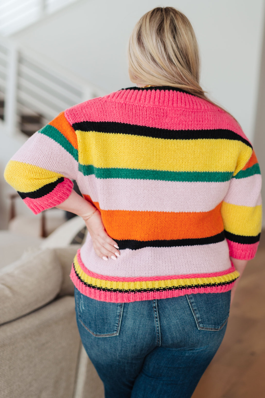 Bright Side Striped Sweater - Lavish Fix