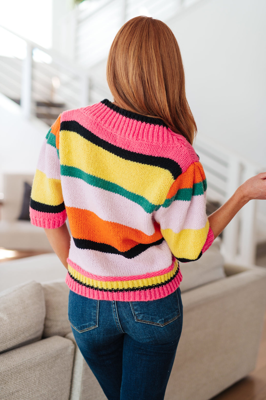 Bright Side Striped Sweater - Lavish Fix