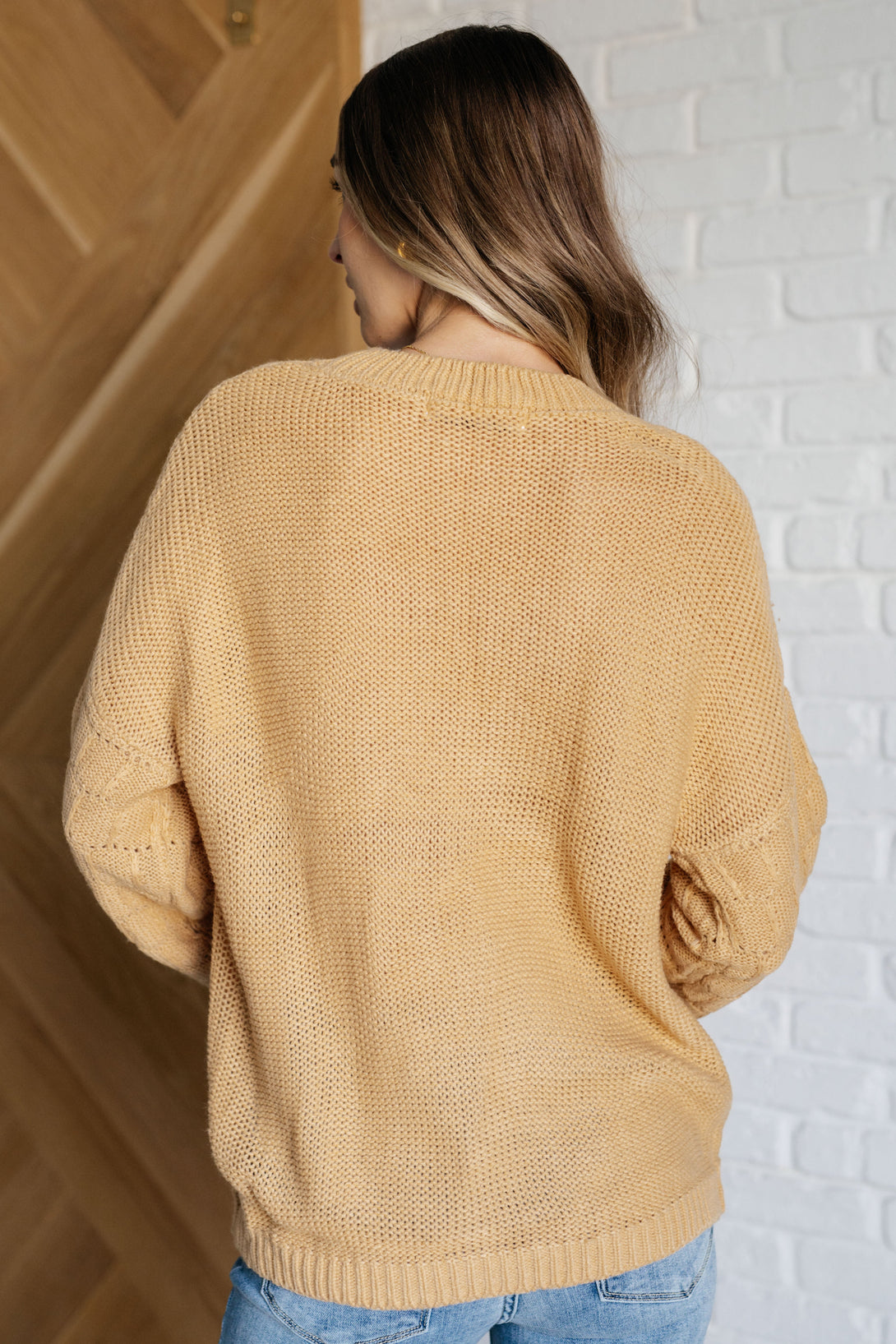 Bubbly Personality Bubble Sleeve Sweater in Wheat - Lavish Fix