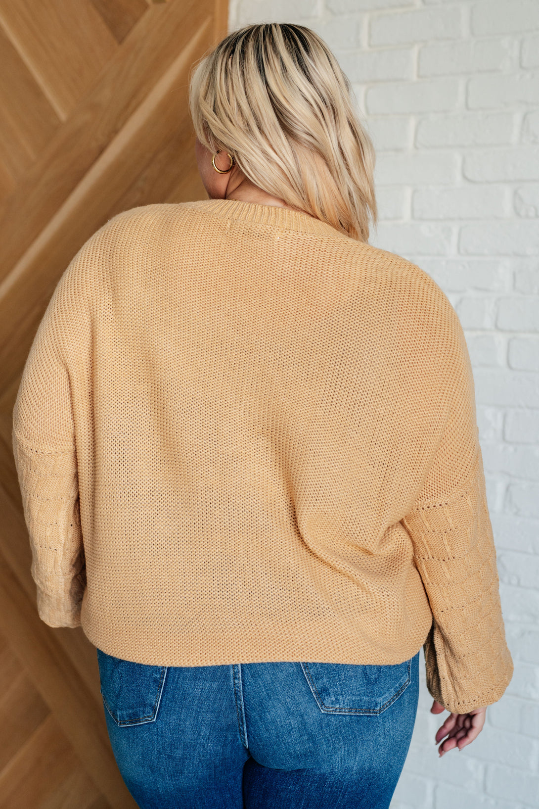 Bubbly Personality Bubble Sleeve Sweater in Wheat - Lavish Fix