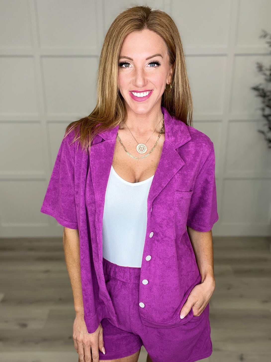 French Terry Button Down Top in Two Colors - Lavish Fix