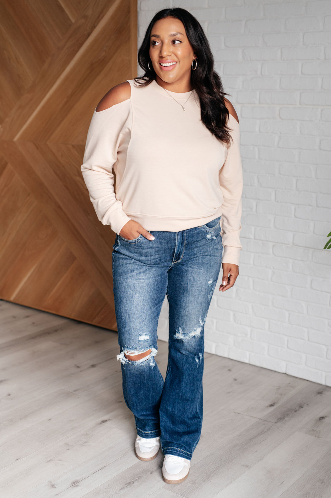 Carefully Crafted Cold Shoulder Blouse - Lavish Fix