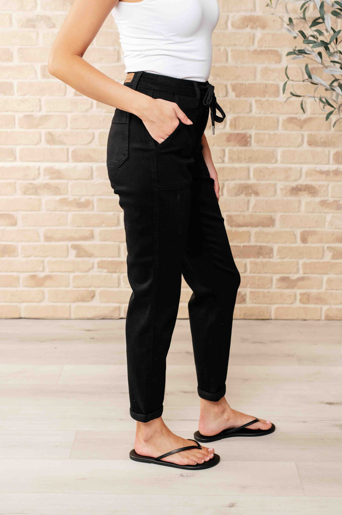 Carmen Double Cuff Joggers in Black - Lavish Fix