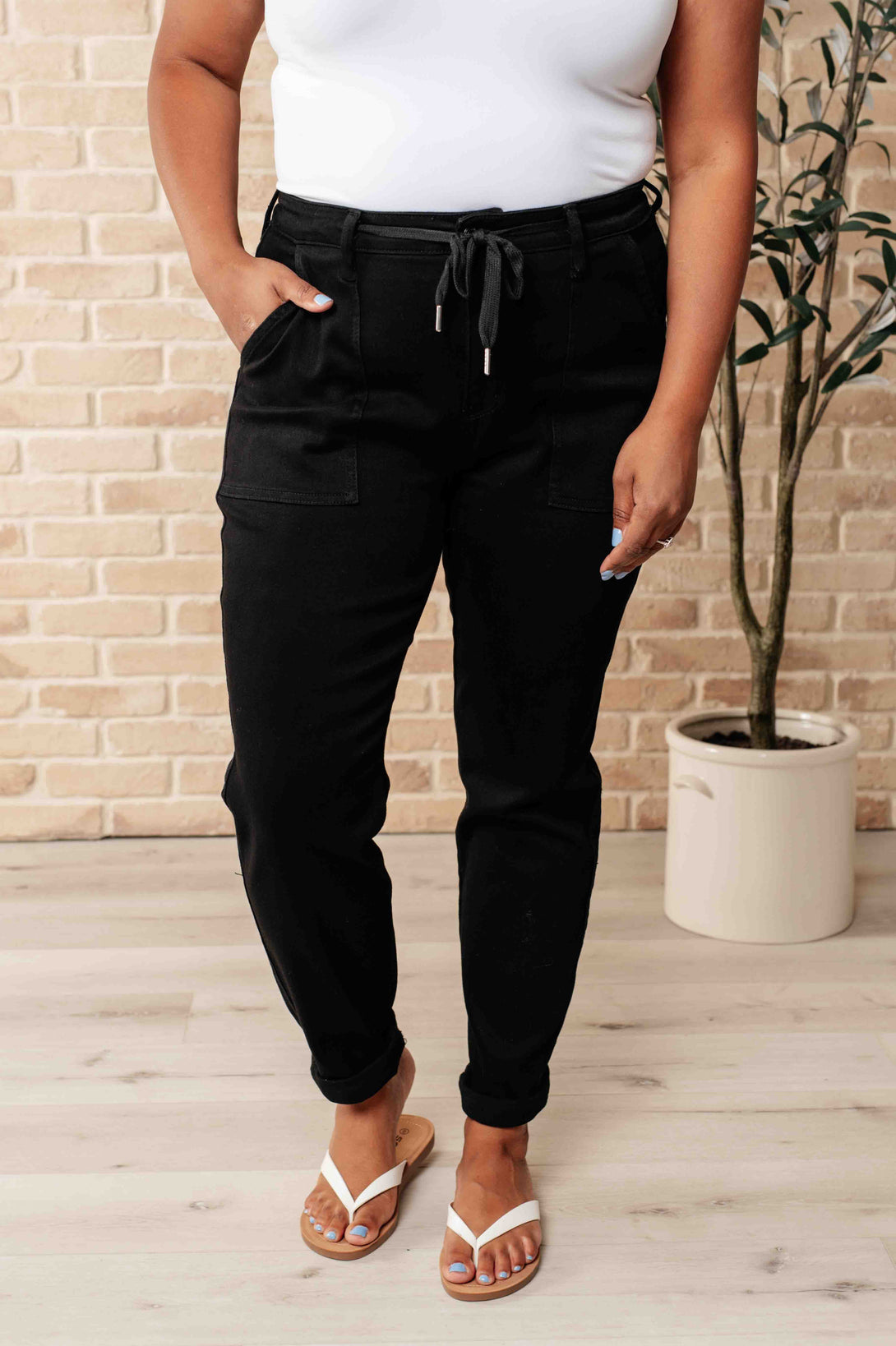 Carmen Double Cuff Joggers in Black - Lavish Fix