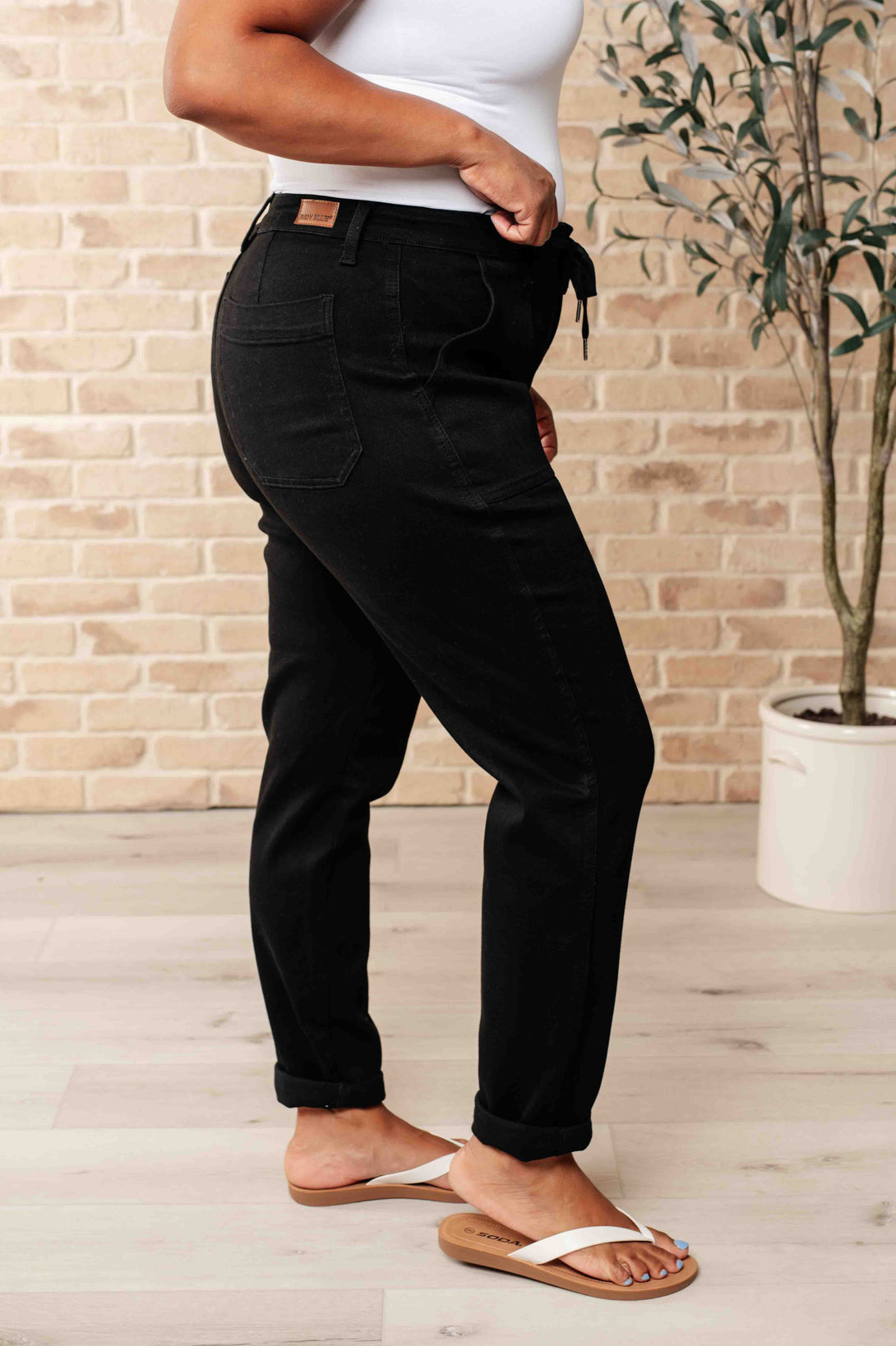 Carmen Double Cuff Joggers in Black - Lavish Fix