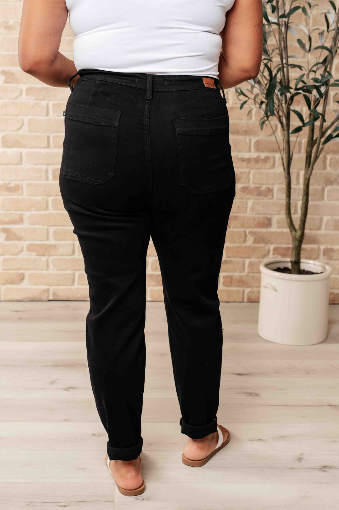 Carmen Double Cuff Joggers in Black - Lavish Fix