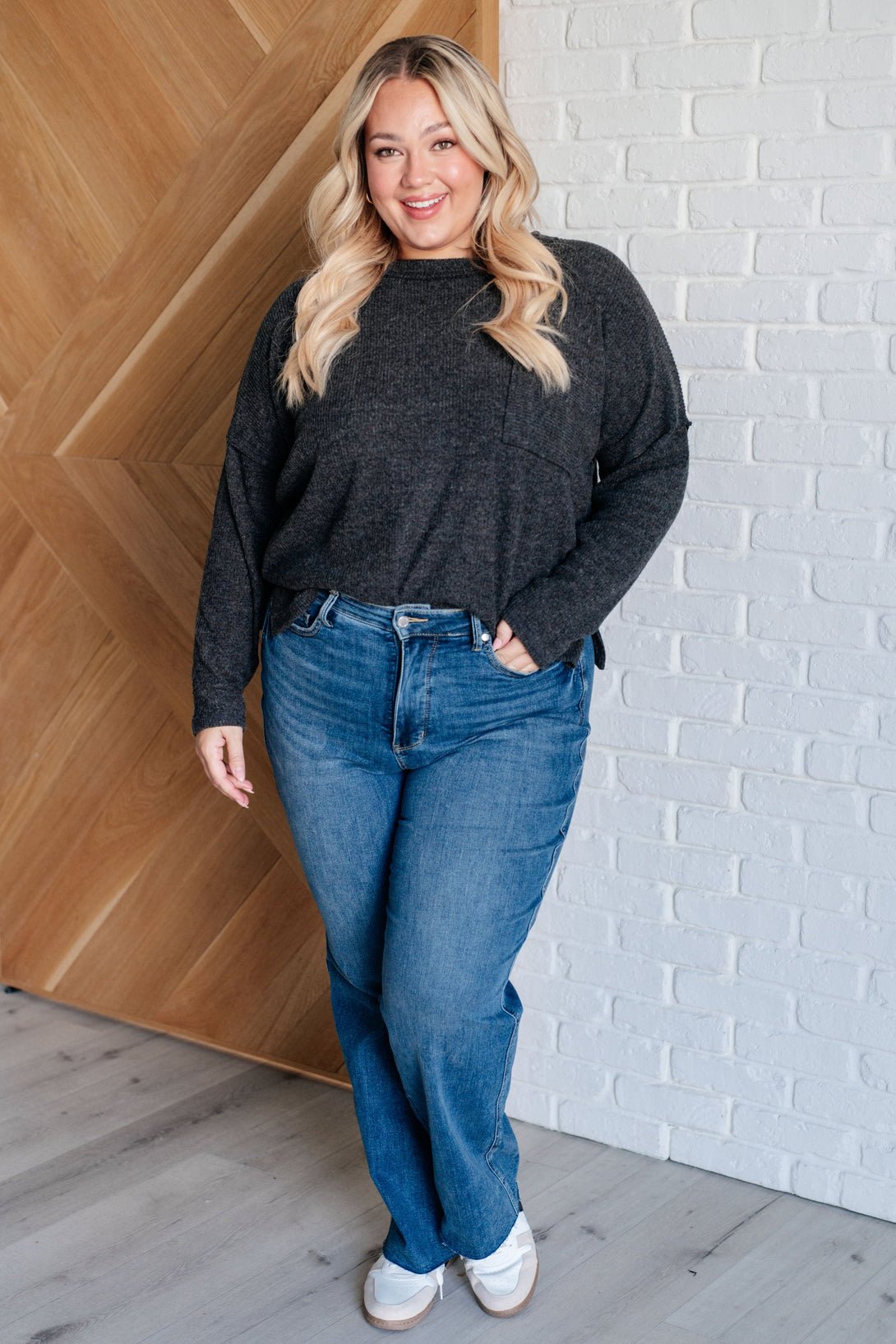 Casual Tuesday Ribbed Knit Sweater in Black - Lavish Fix