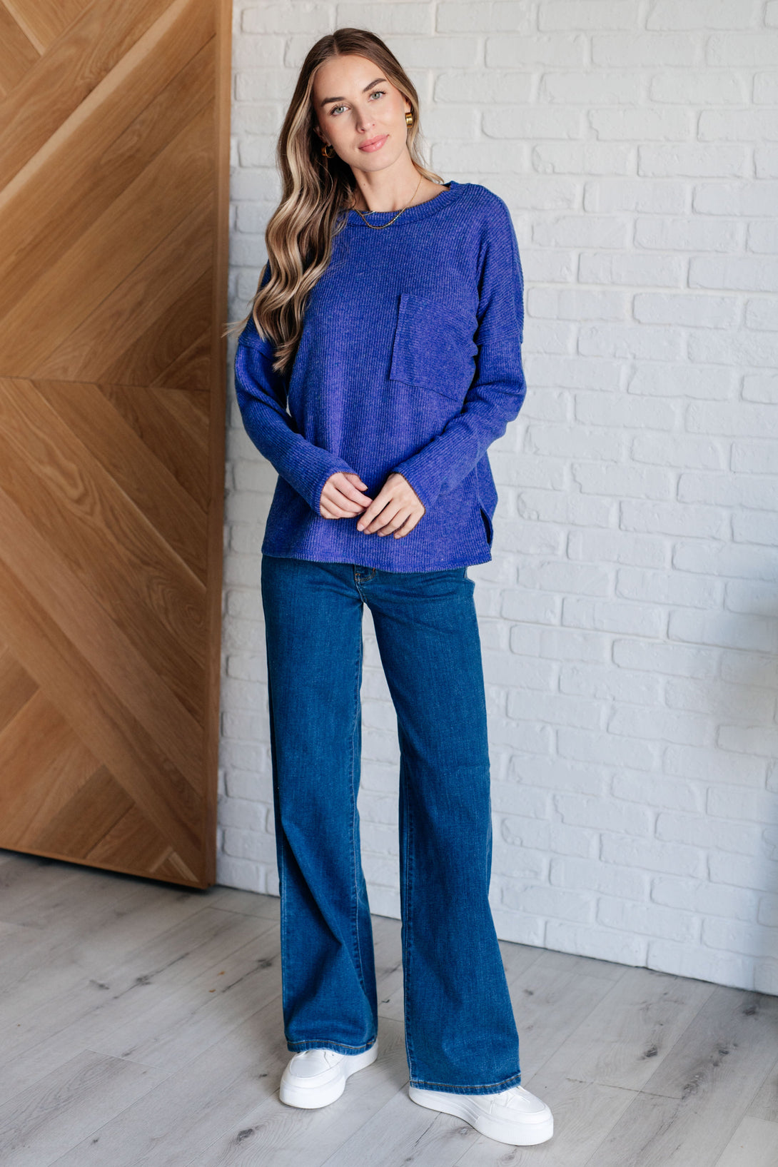 Casual Tuesday Ribbed Knit Sweater in Bright Blue - Lavish Fix