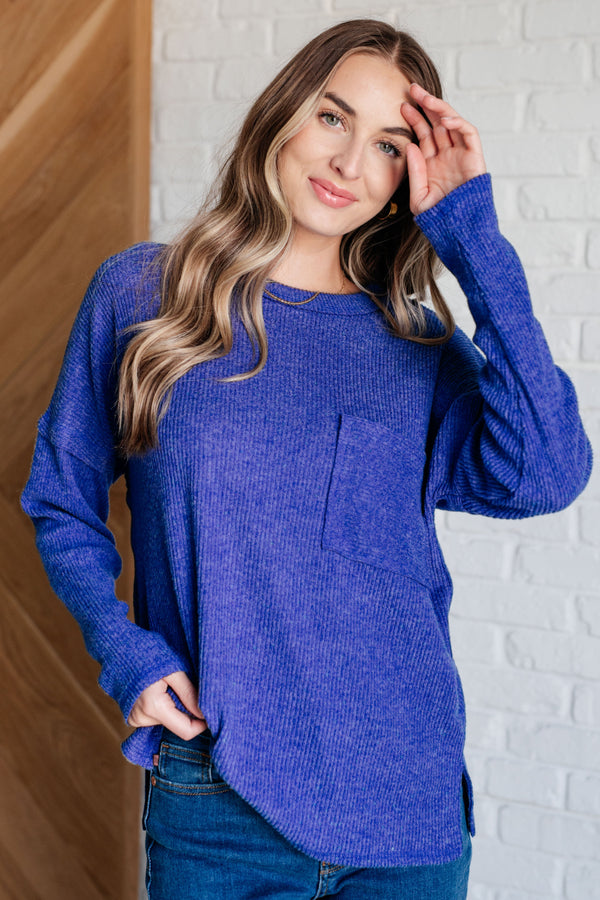 Casual Tuesday Ribbed Knit Sweater in Bright Blue - Lavish Fix