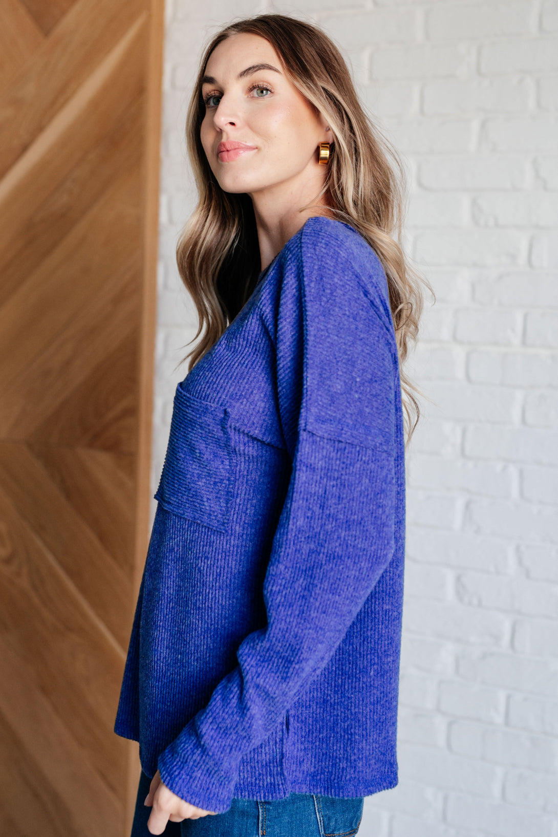 Casual Tuesday Ribbed Knit Sweater in Bright Blue - Lavish Fix