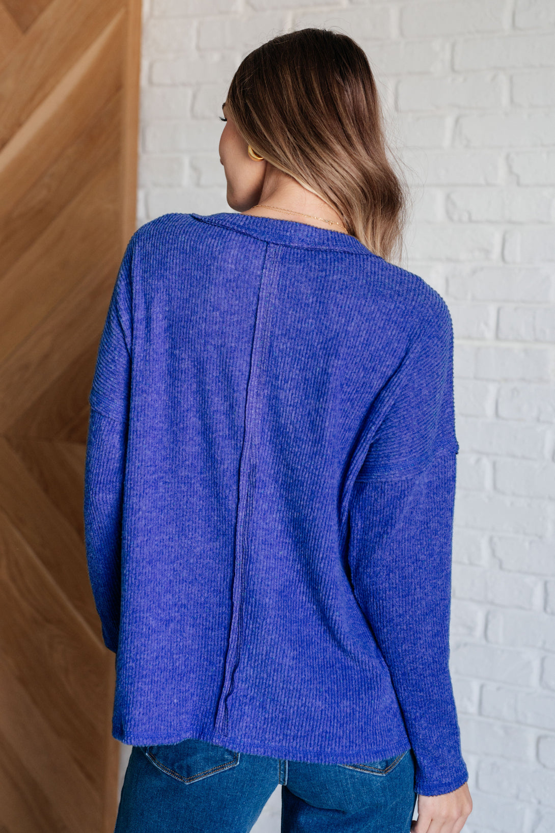 Casual Tuesday Ribbed Knit Sweater in Bright Blue - Lavish Fix