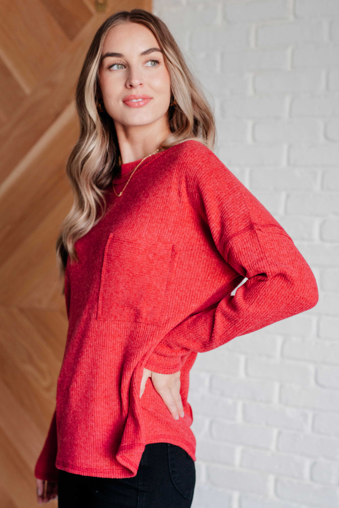 Casual Tuesday Ribbed Knit Sweater in Dark Red - Lavish Fix