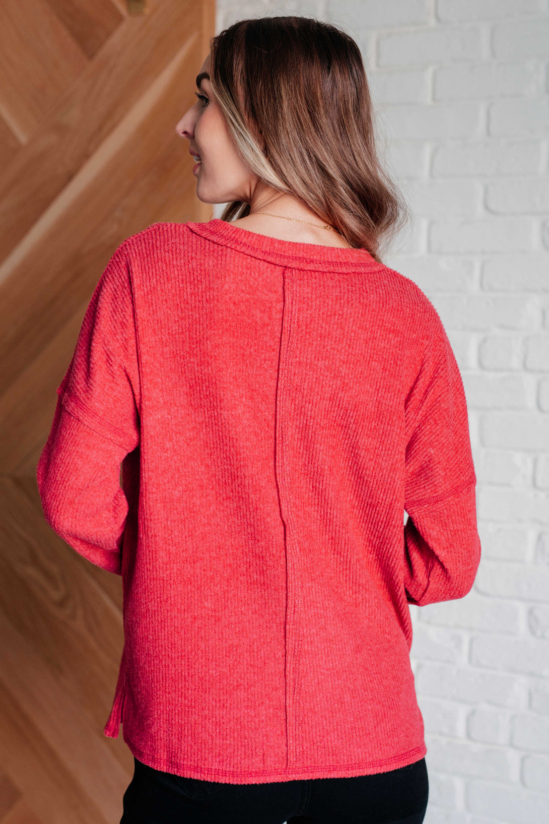 Casual Tuesday Ribbed Knit Sweater in Dark Red - Lavish Fix