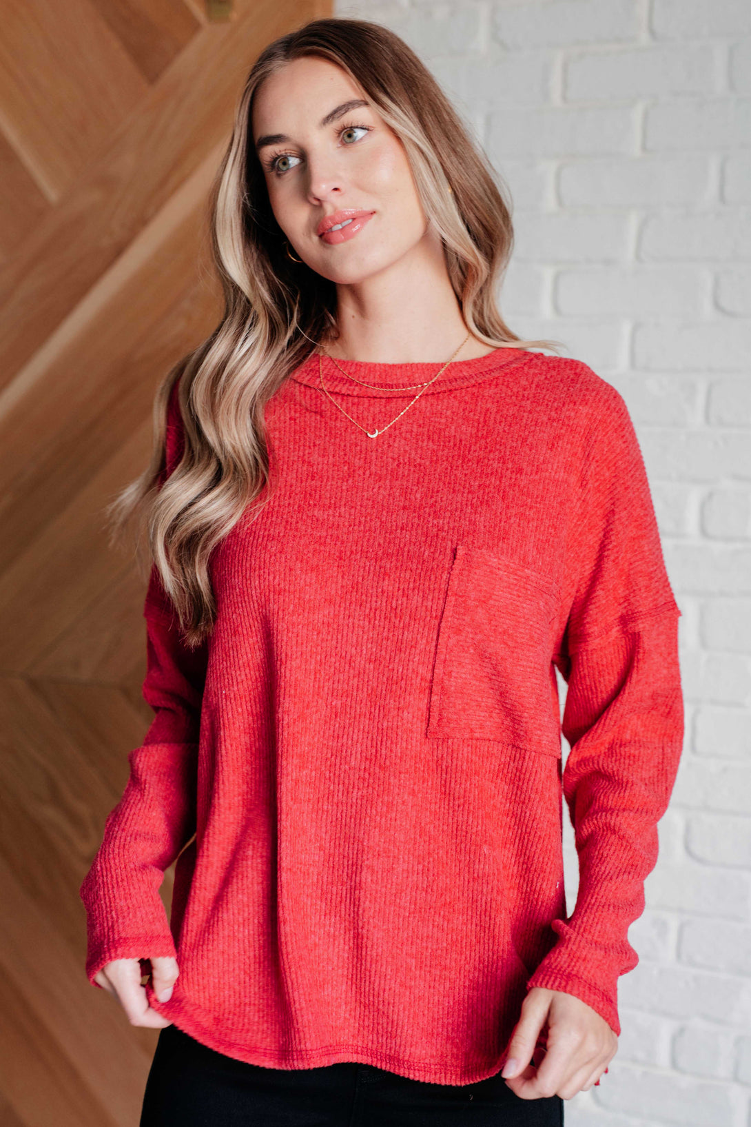 Casual Tuesday Ribbed Knit Sweater in Dark Red - Lavish Fix