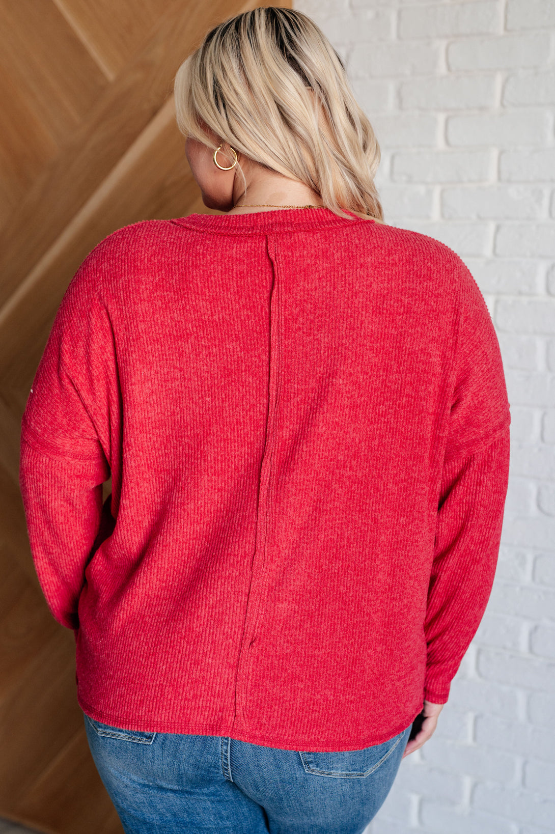 Casual Tuesday Ribbed Knit Sweater in Dark Red - Lavish Fix