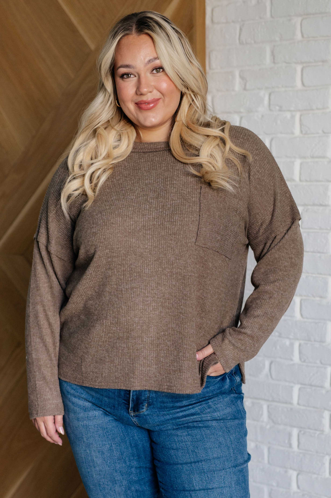 Casual Tuesday Ribbed Knit Sweater in Mocha - Lavish Fix