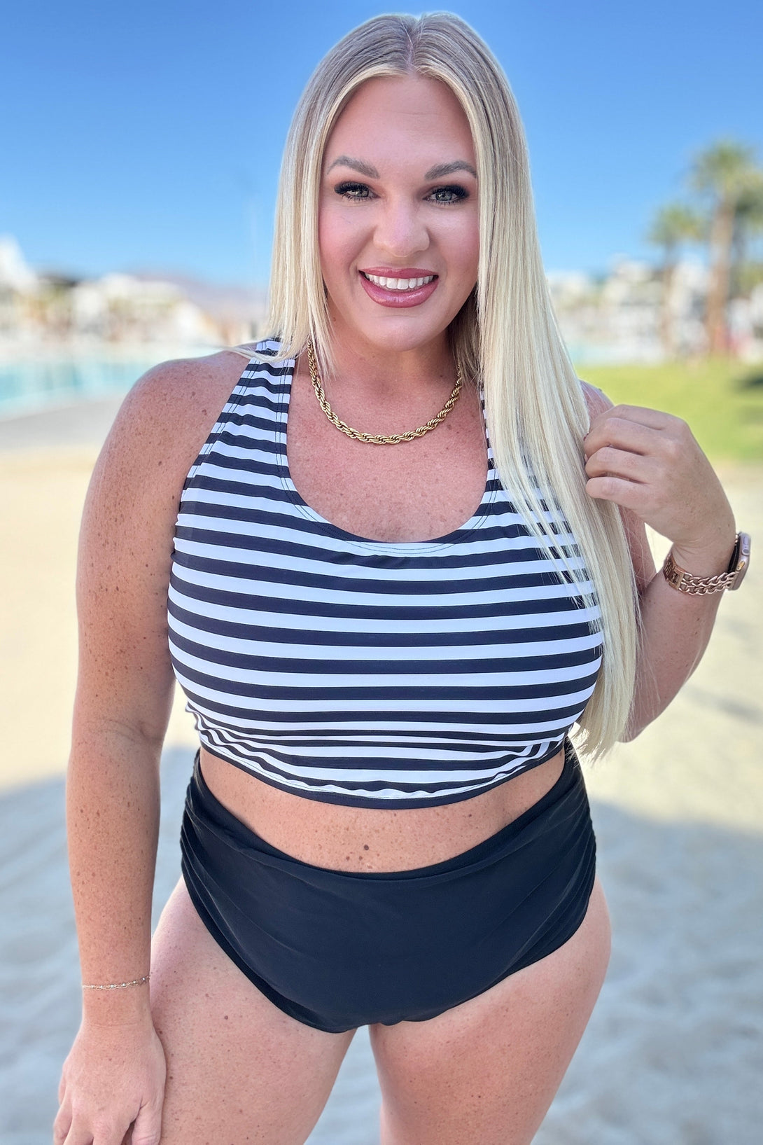 Cayman Islands Striped Swim Top - Lavish Fix