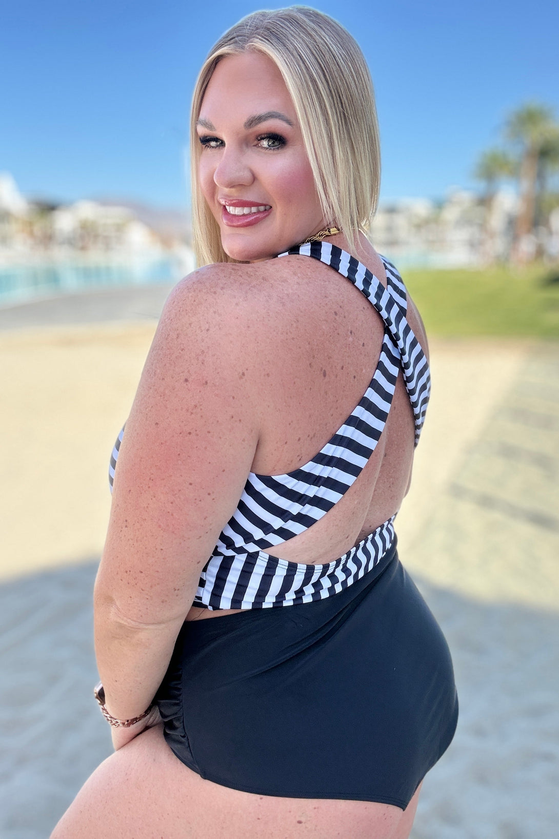 Cayman Islands Striped Swim Top - Lavish Fix