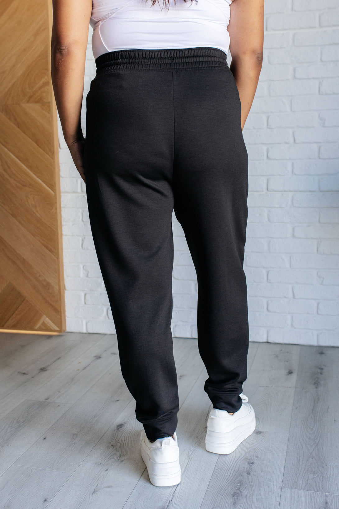 Center Seam Scuba Joggers in Black - Lavish Fix