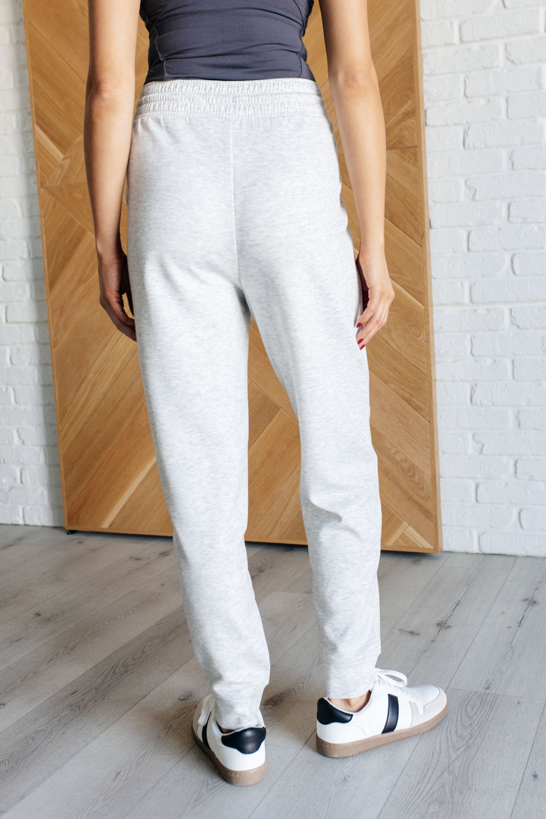 Center Seam Scuba Joggers in Heather Grey - Lavish Fix