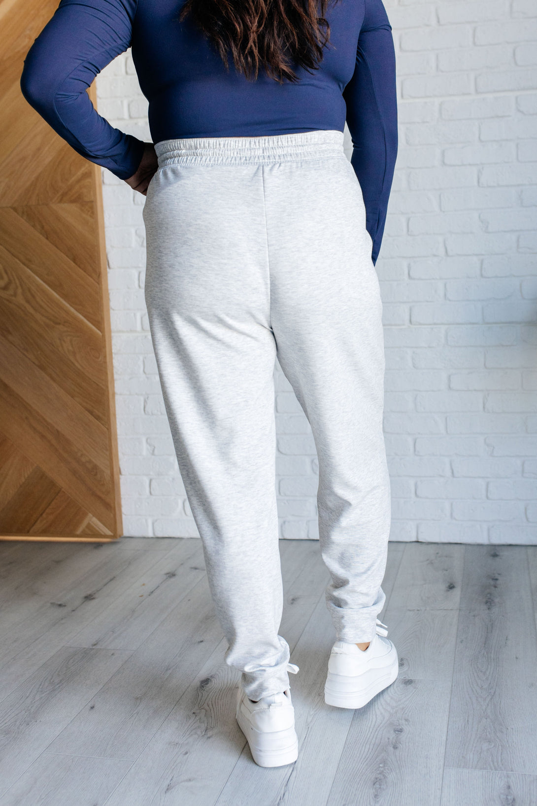 Center Seam Scuba Joggers in Heather Grey - Lavish Fix