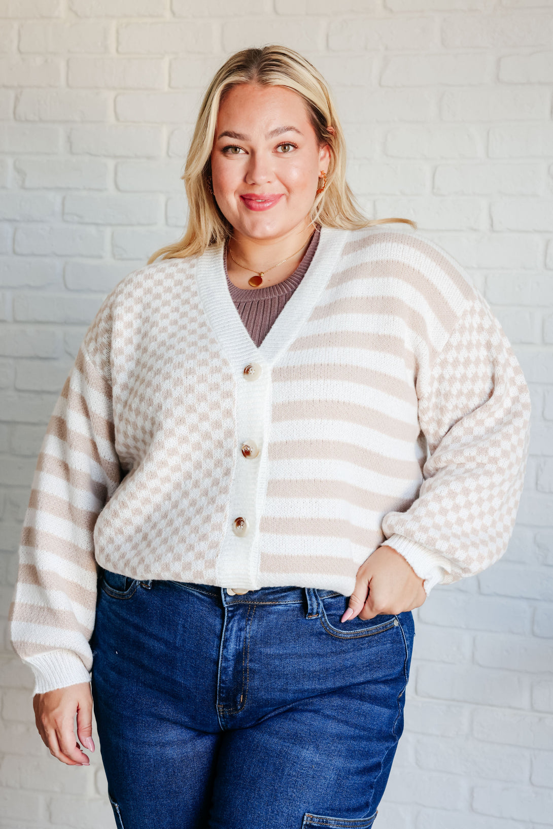 Check That Line Cardigan - Lavish Fix