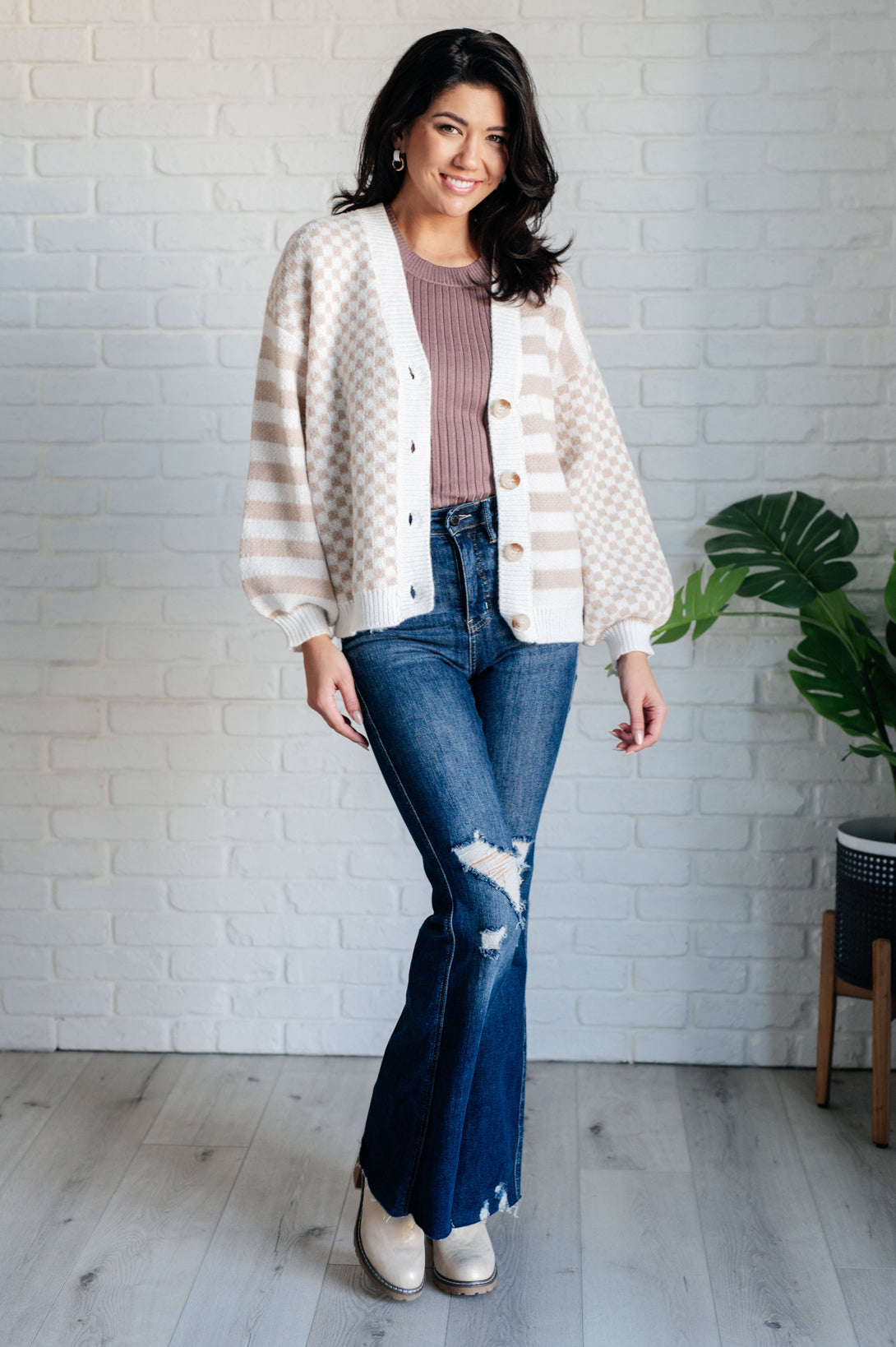 Check That Line Cardigan - Lavish Fix