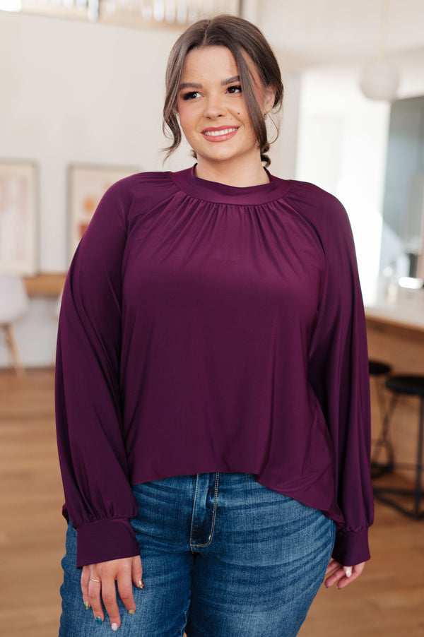 Closing Time Mock Neck Blouse - Lavish Fix