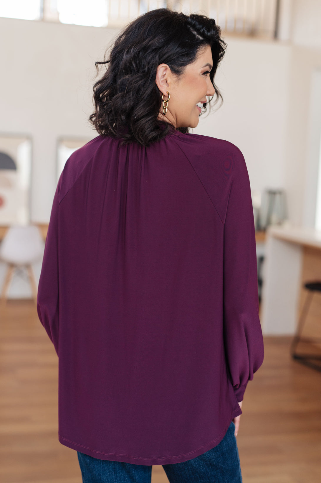 Closing Time Mock Neck Blouse - Lavish Fix