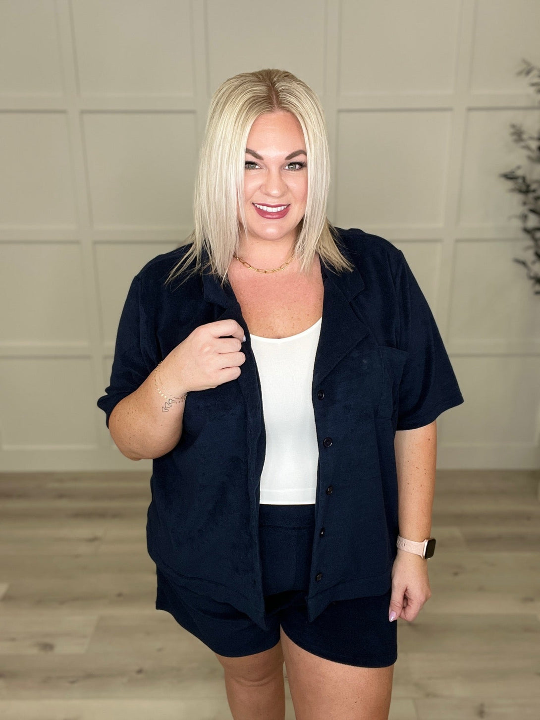 French Terry Button Down Top in Two Colors - Lavish Fix