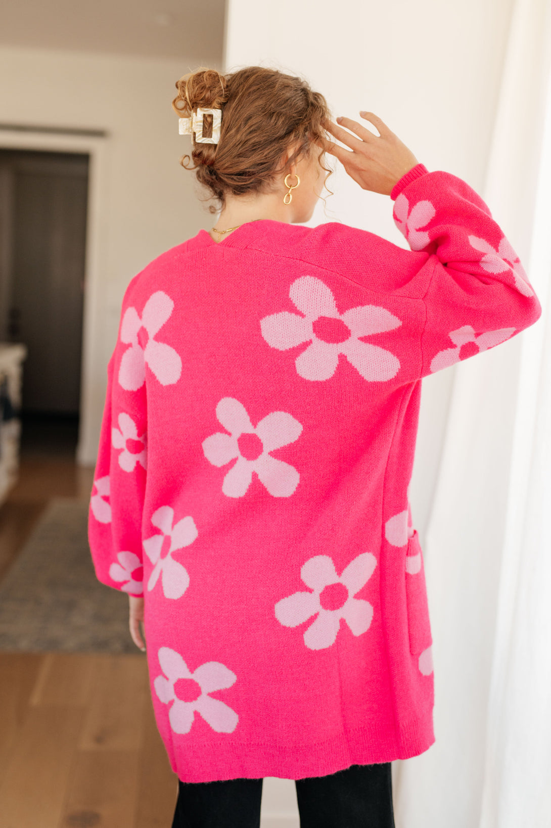 Enough Anyways Floral Cardigan in Pink - Lavish Fix