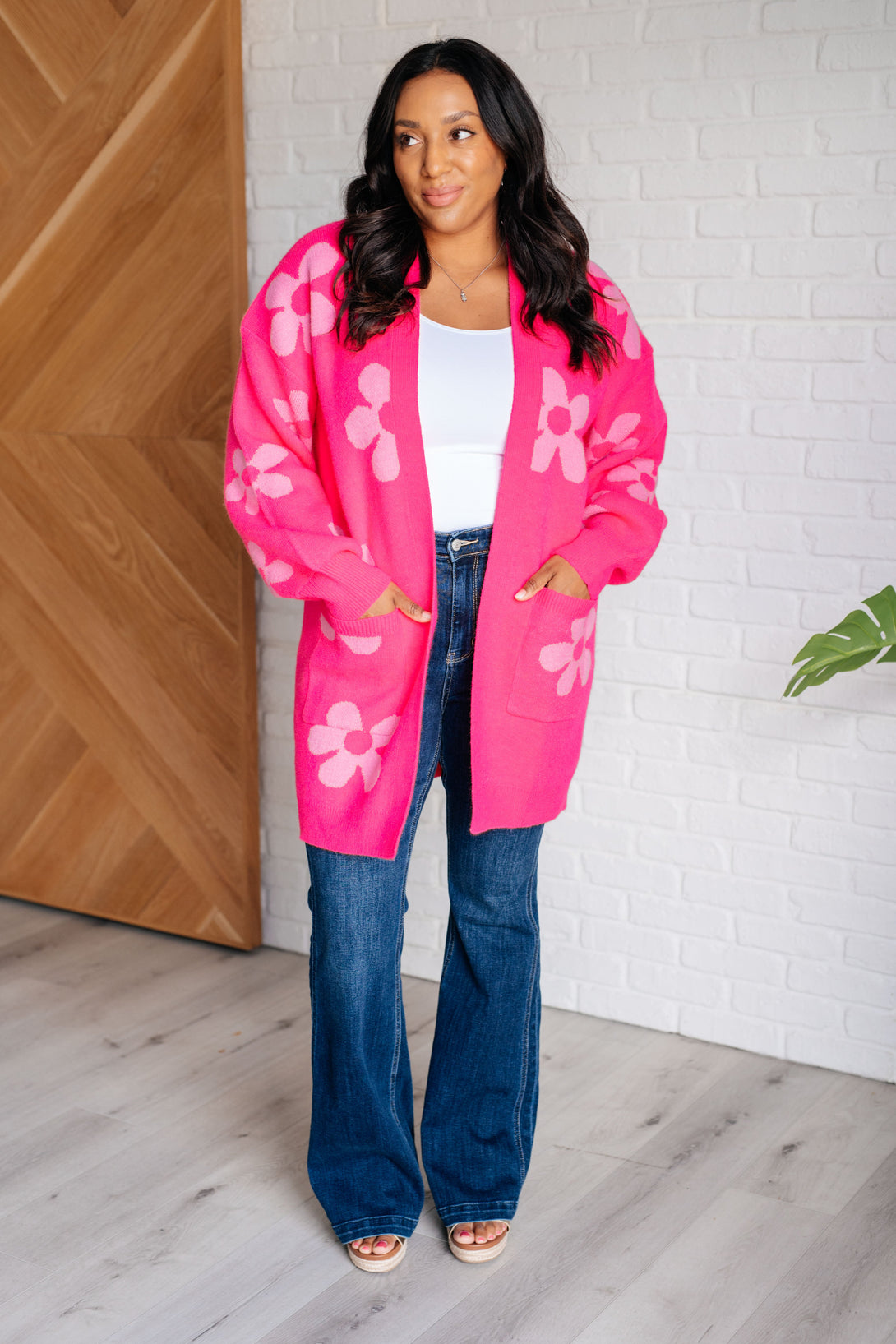 Enough Anyways Floral Cardigan in Pink - Lavish Fix