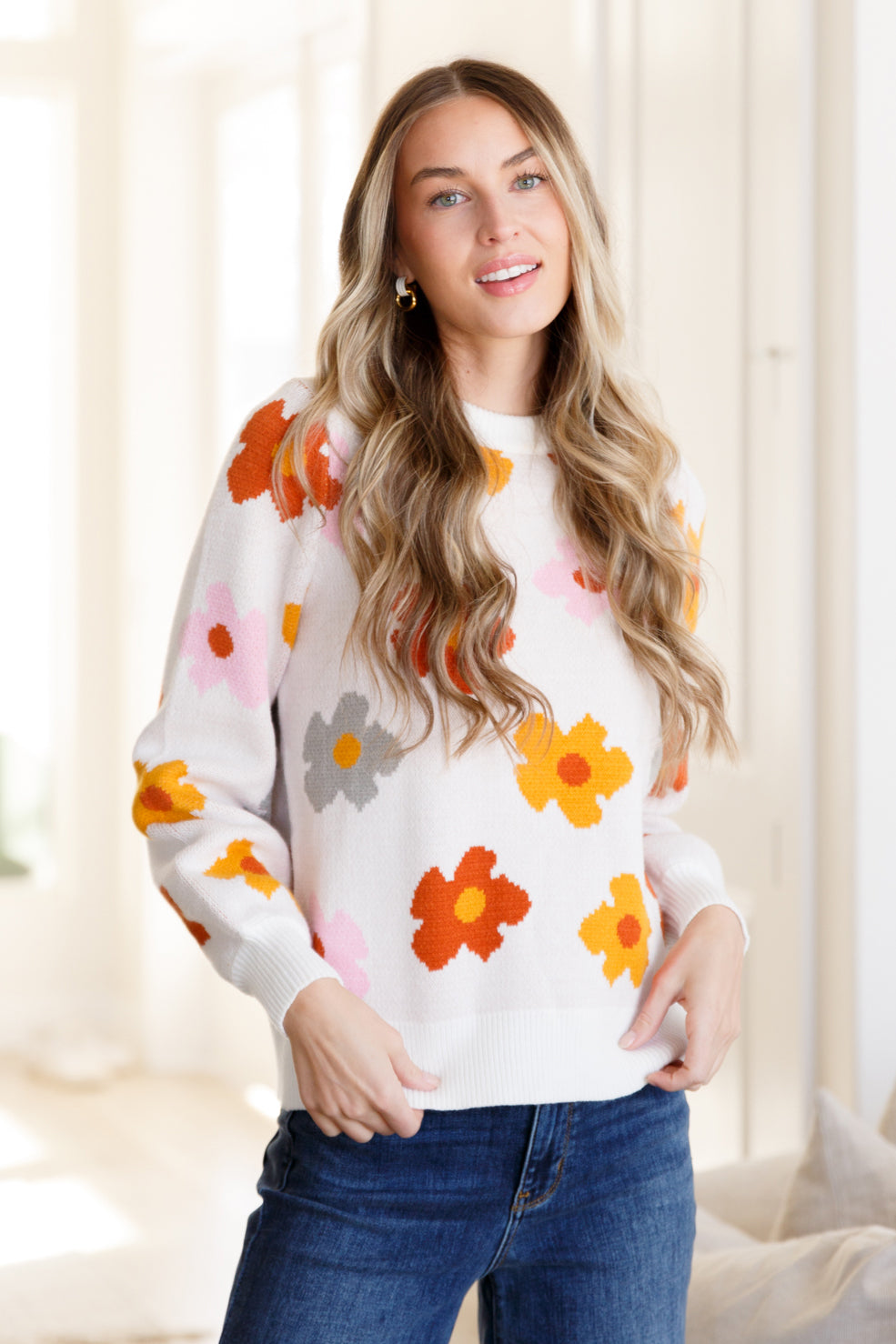 Falling Flowers Floral Sweater - Lavish Fix