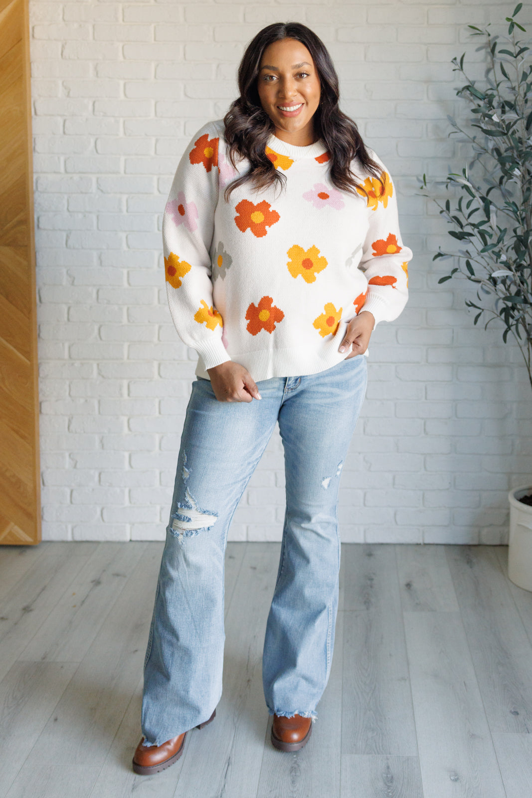 Falling Flowers Floral Sweater - Lavish Fix