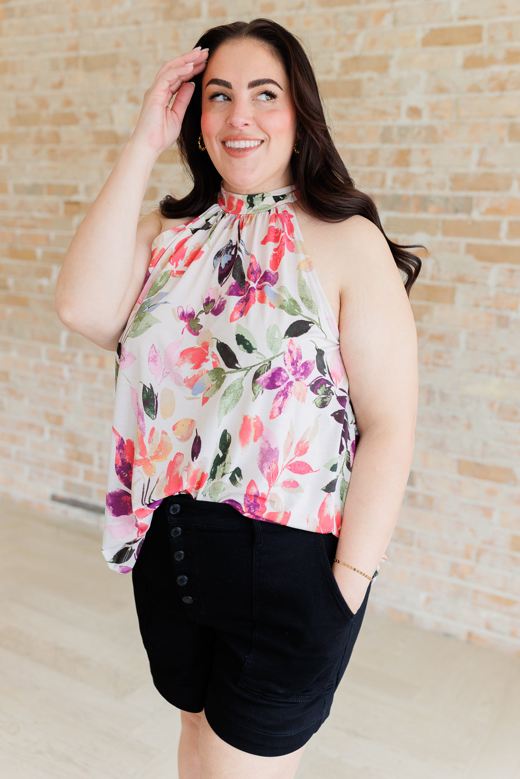 Feeling Lovely Floral Halter Blouse - Lavish Fix