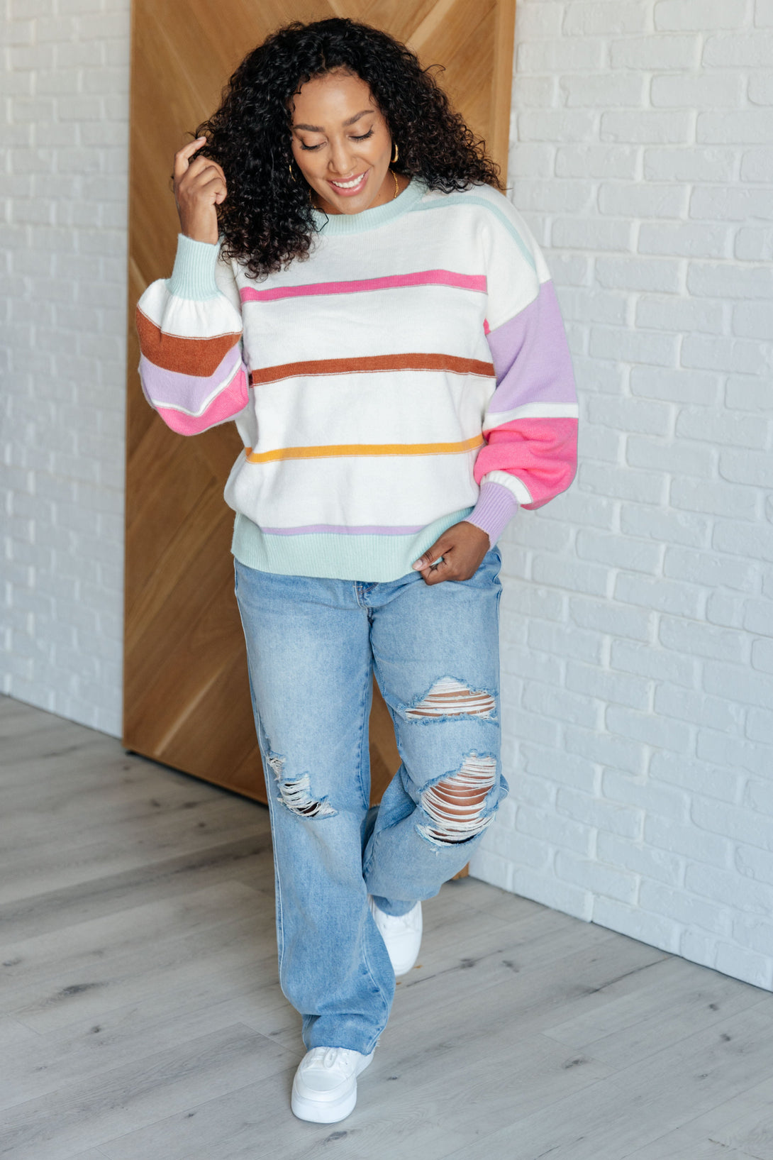 Flawless Features Striped Sweater - Lavish Fix