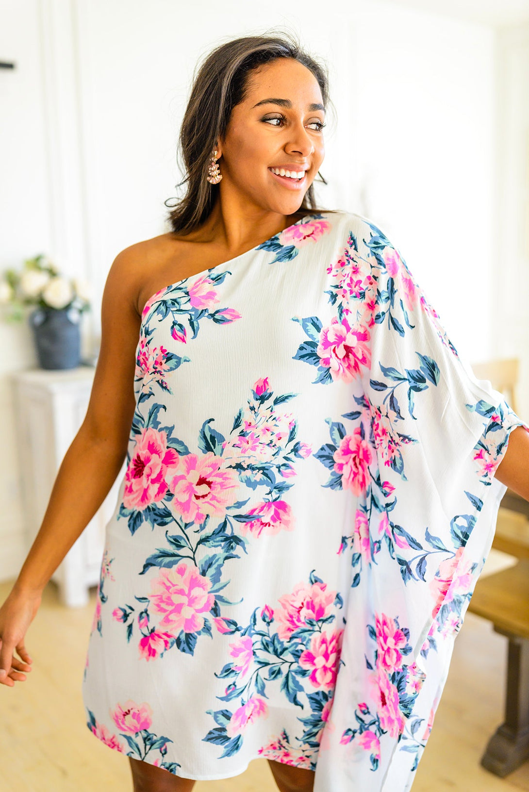 Forever Smitten Floral One Shoulder Dress - Lavish Fix