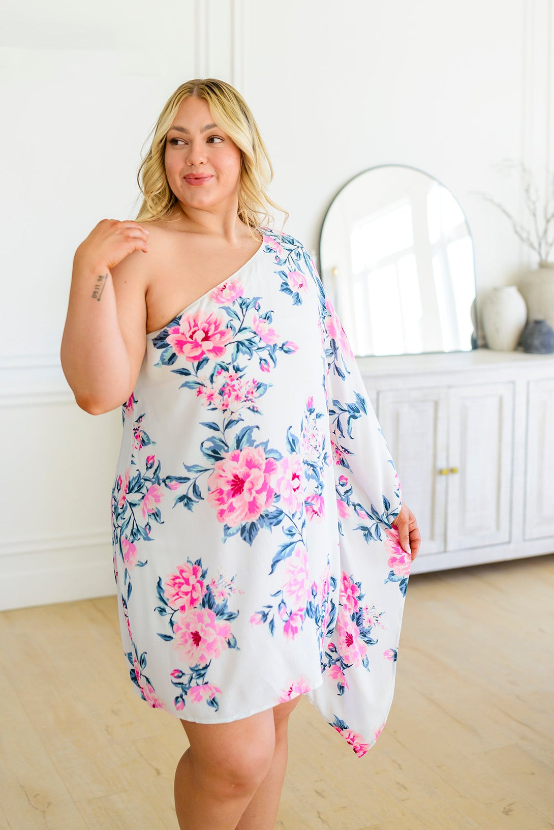 Forever Smitten Floral One Shoulder Dress - Lavish Fix